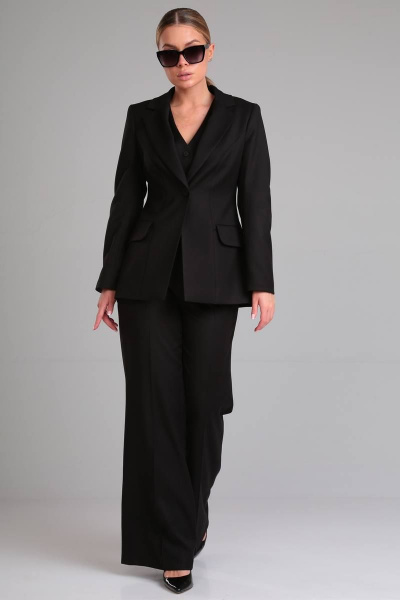 Комплект из жакета, жилета и брюк из текстиля для деловых луков Your size 2203 - фото 7