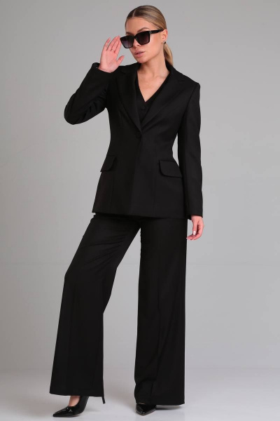 Комплект из жакета, жилета и брюк из текстиля для деловых луков Your size 2203 - фото 5