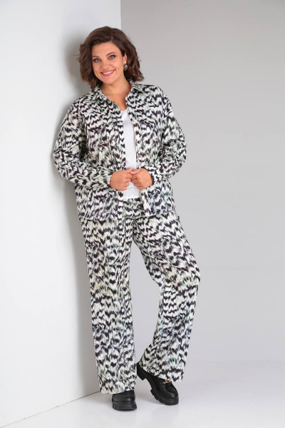 Брюки и жакет демисезонный повседневный хлопок текстиль Takka Plus 22-155/1 - фото 1