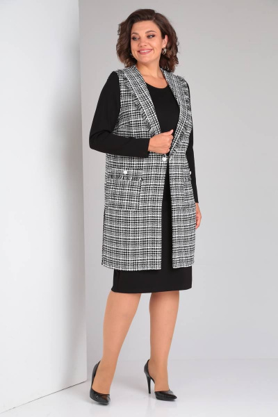 Платье и жилет костюм на каждый день трикотажный стиль Takka Plus 21-134/1 - фото 3