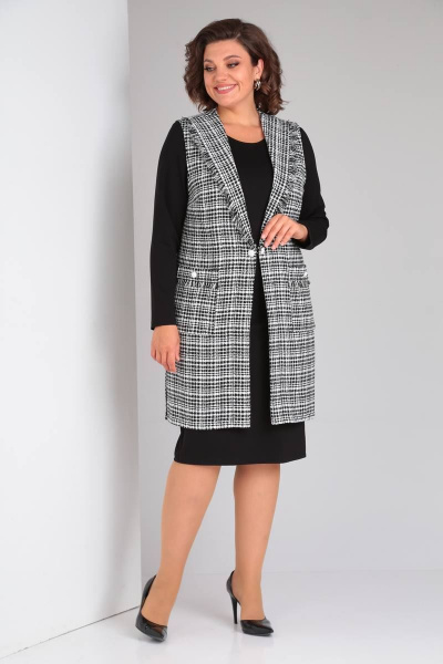 Платье и жилет костюм на каждый день трикотажный стиль Takka Plus 21-134/1 - фото 1