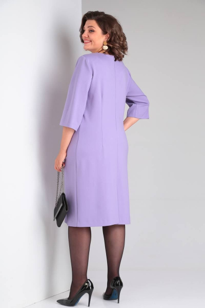 Платье фиолетовое трикотажное прямое на каждый день Takka Plus 23-194 - фото 5