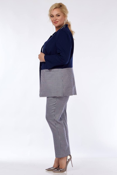 Двухпредметный костюм жакет и брюки деловой стиль Belinga 2281 синий - фото 2