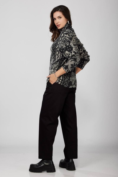 Трикотажный джемпер свободного кроя мягкий Bliss 8058 серый - фото 5