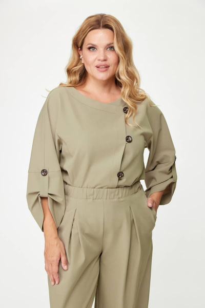 Брюки и жакет женский повседневный бежевый Michel chic 1355 бежевый - фото 7