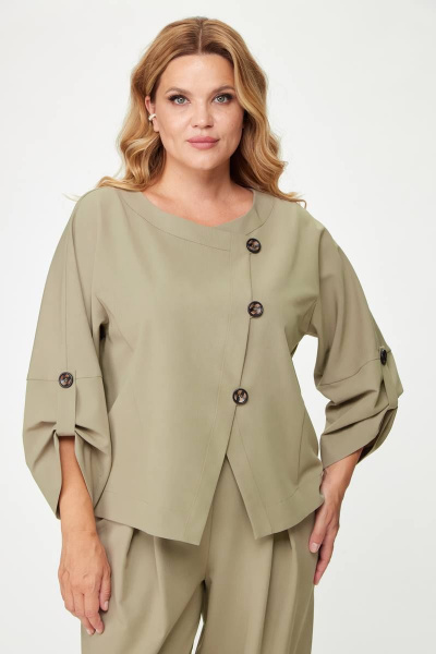 Брюки и жакет женский повседневный бежевый Michel chic 1355 бежевый - фото 6