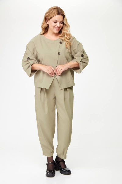 Брюки и жакет женский повседневный бежевый Michel chic 1355 бежевый - фото 3