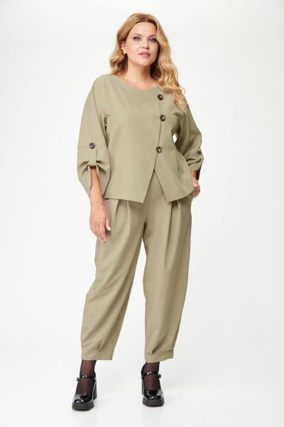 Брюки и жакет женский повседневный бежевый Michel chic 1355 бежевый - фото 2