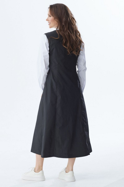 Черный плащевый сарафан с боковыми карманами Магия моды 2317 черный - фото 2