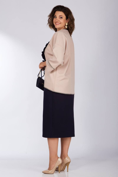 Костюм из трикотажа с юбкой и джемпером на лето Lady Secret 1631 синий+пудра - фото 8