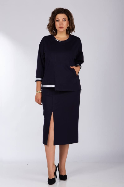 Костюм юбка и джемпер из трикотажа, на каждый день Lady Secret 1632 синий - фото 1