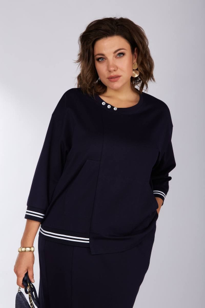 Костюм юбка и джемпер из трикотажа, на каждый день Lady Secret 1632 синий - фото 4