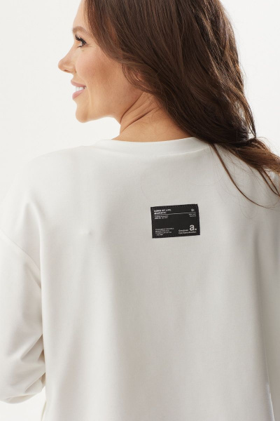 Белый и черный трикотажный костюм из свитшота и брюк Магия моды 2324 белый_черный - фото 7