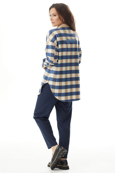 Блуза, брюки Магия моды 2334 беж_синий - фото 2