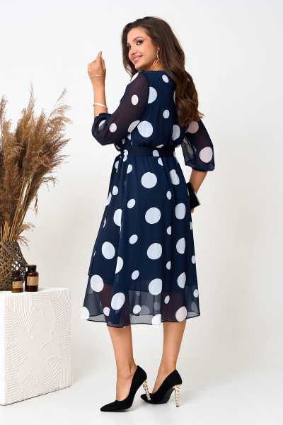 Платье AGATTI 5200 темно-синий/белый_горох - фото 3