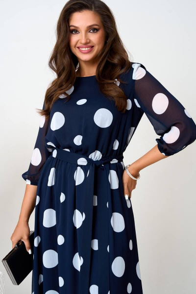 Платье AGATTI 5200 темно-синий/белый_горох - фото 2