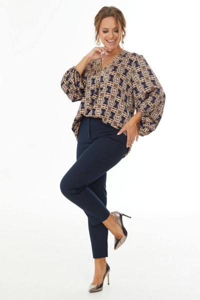 Демисезонные облегающие джинсы из хлопка Condra 14100 темно-синий - фото 2