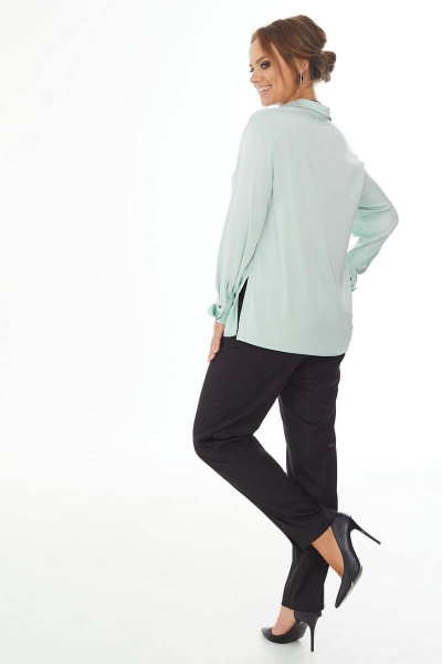 Деловая рубашка из сатина с длинным рукавом Condra 16201 мятно-голубой - фото 5