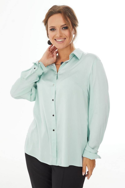 Деловая рубашка из сатина с длинным рукавом Condra 16201 мятно-голубой - фото 1