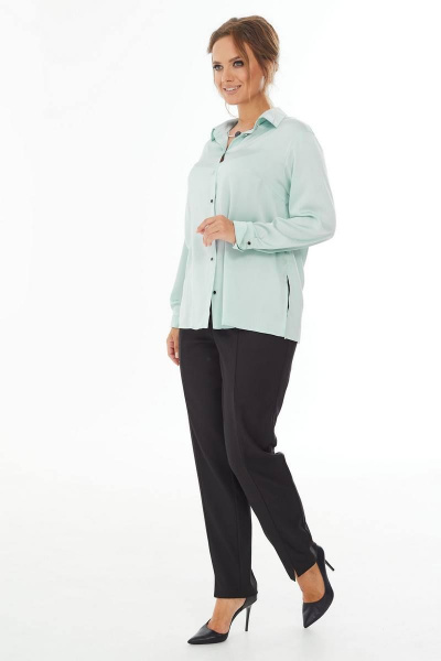 Деловая рубашка из сатина с длинным рукавом Condra 16201 мятно-голубой - фото 3