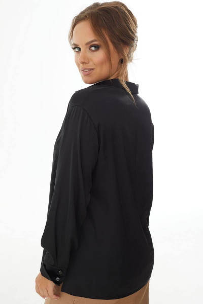 Классическая рубашка из сатина с длинным рукавом Condra 16201 черный - фото 2