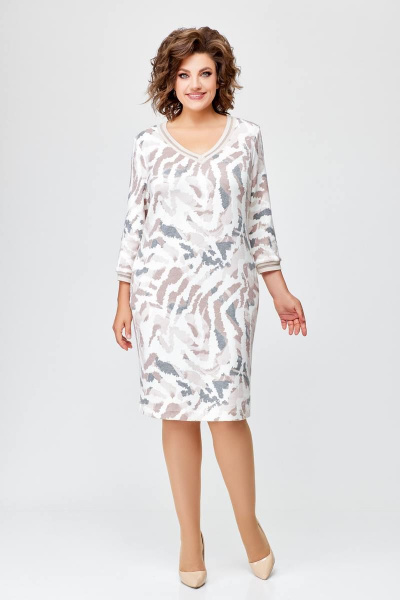 Трикотажное платье с нагрудными вытачками и V-горловиной Swallow 686.1 - фото 4