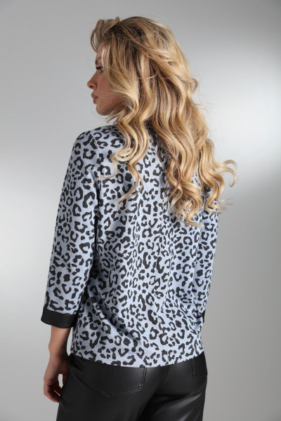 Демисезонный трикотажный джемпер с карманом из эко-кожи LM ЛК8013 - фото 6