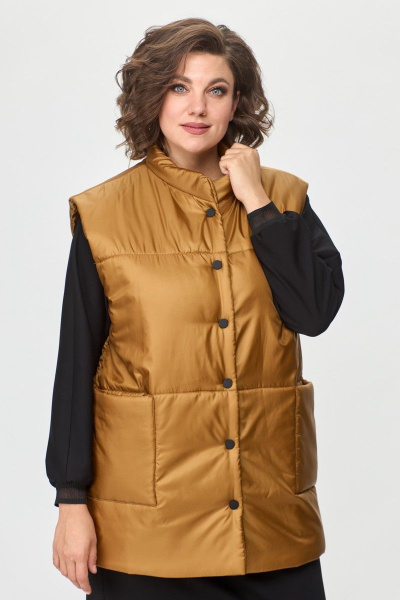 Жилет, платье T&N 7436 орчица+черный - фото 3