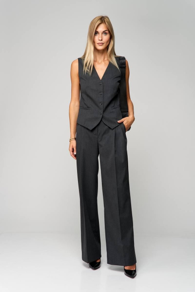 Широкие палаццо брюки из текстиля для делового образа THE NAME 2238 - фото 1