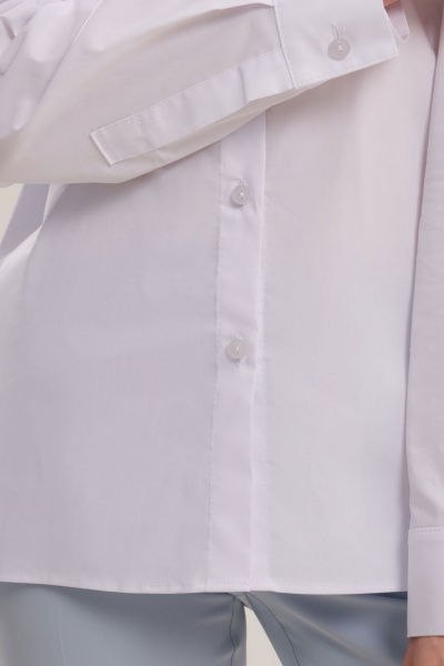 Белая блузка из текстиля с длинным рукавом для делового образа Панда 155843w белый - фото 3