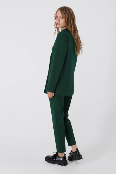 Классические укороченные брюки из текстиля в деловом стиле PiRS 4638 изумрудный - фото 4