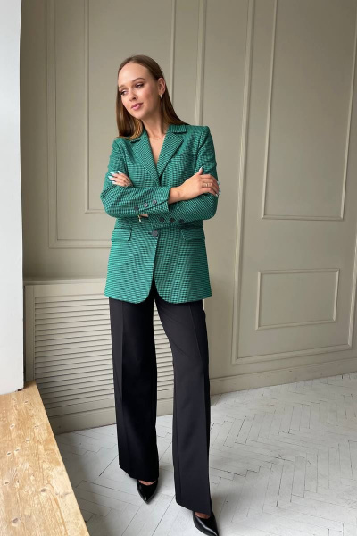 Деловой костюм из костюмной ткани с жакетом и брюками PUR PUR 11-217 - фото 3