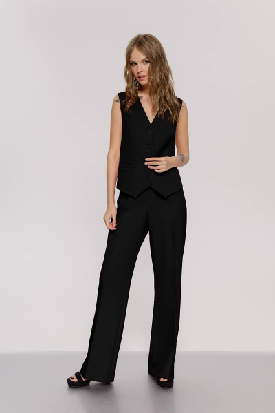 Классический жилет полуприлегающего силуэта из текстиля PiRS 4643 черный - фото 3