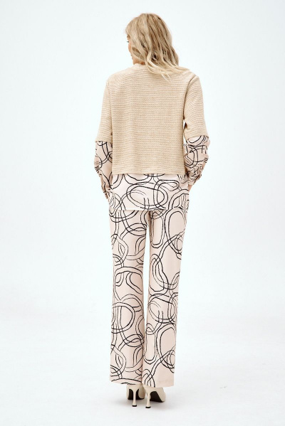 Брюки, джемпер NikVa 391-3 беж_разводы - фото 2