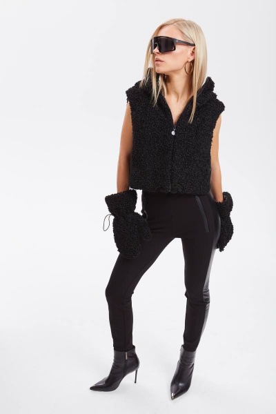 Демисезонный жилет из трикотажа с капюшоном и утеплителем DAVYDOV 6307 - фото 4