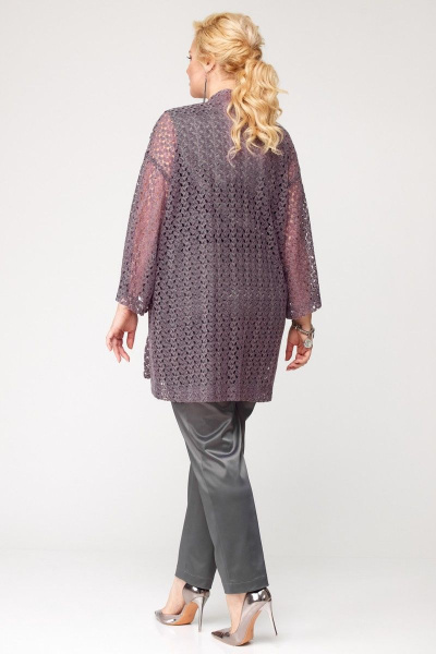 Брючный комплект тройка с кардиганом и топом из кружева Angelina & Сompany 878 - фото 2