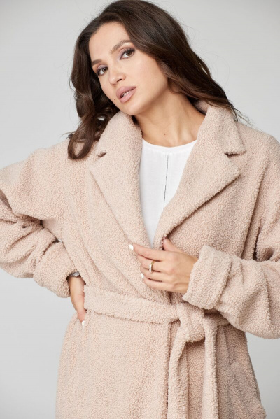 Меховой жакет-оверсайз из меха-мерлушки на пояс Abbi 6008 - фото 10