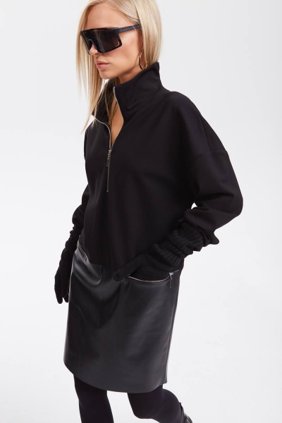 Классическое черное платье на демисезон DAVYDOV 9241 - фото 2