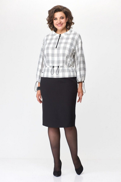 Платье-имитация блузки-юбки с сборками и разрезом Le Collect 432 - фото 2