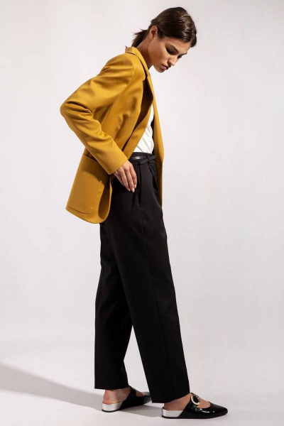 Полуприлегающий жакет из костюмной шерсти с карманами PINA 10451 карри - фото 4