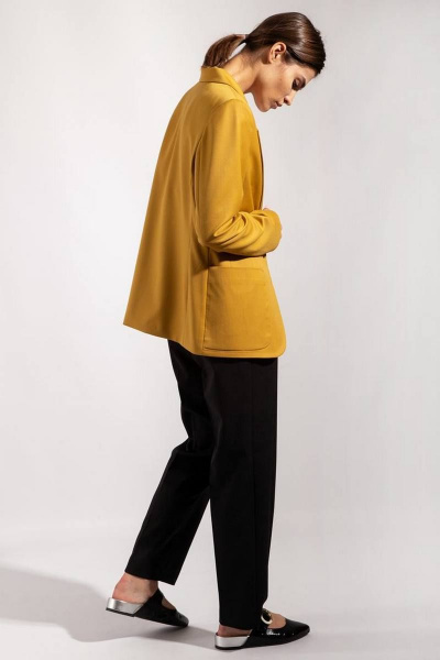 Полуприлегающий жакет из костюмной шерсти с карманами PINA 10451 карри - фото 3