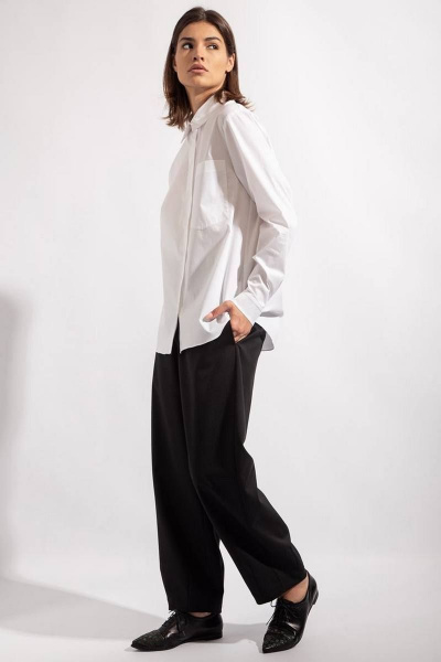 Деловая рубашка из хлопка с воротником-стойкой и карманом PINA 20740 - фото 2