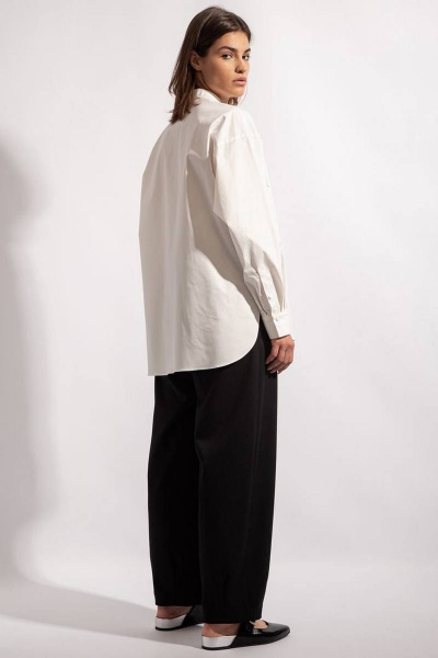 Классическая хлопковая рубашка с длинными рукавами и складками PINA 20749 - фото 3