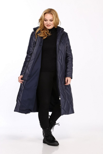 Пальто прямого силуэта с капюшоном и стеганой тканью Jurimex 2987 - фото 4