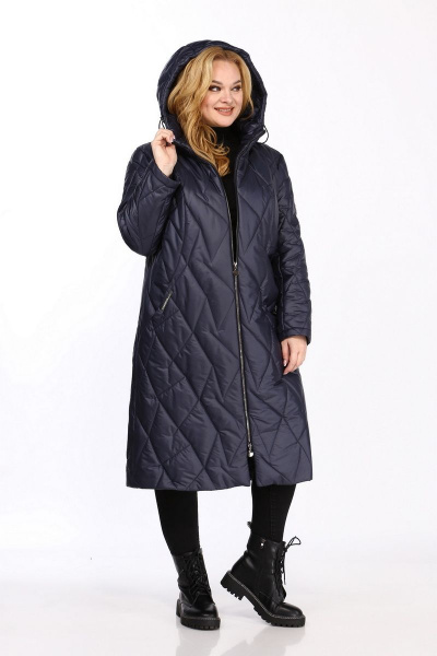 Пальто прямого силуэта с капюшоном и стеганой тканью Jurimex 2987 - фото 1