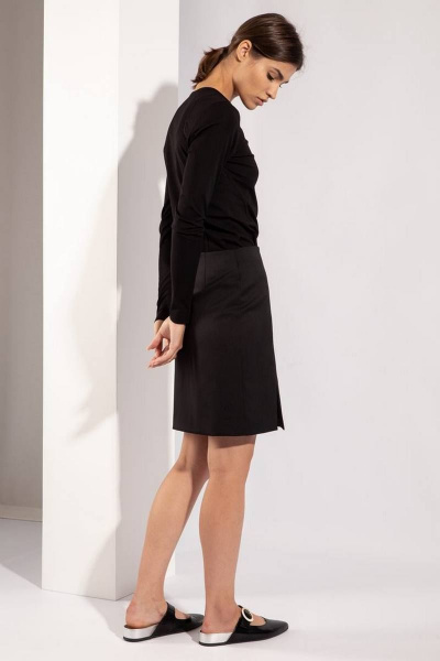 Короткая юбка из плотной ткани с рельефом и разрезом PINA 3810 - фото 4