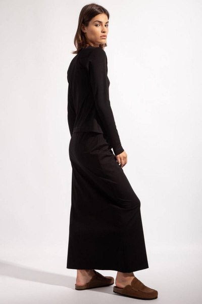 Юбка прямая длинная из вискозы на резинке PINA 3825 черный - фото 4
