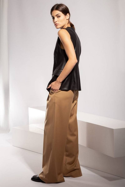 Прямые широкие брюки из тонкой шерстяной ткани PINA 40115 - фото 3