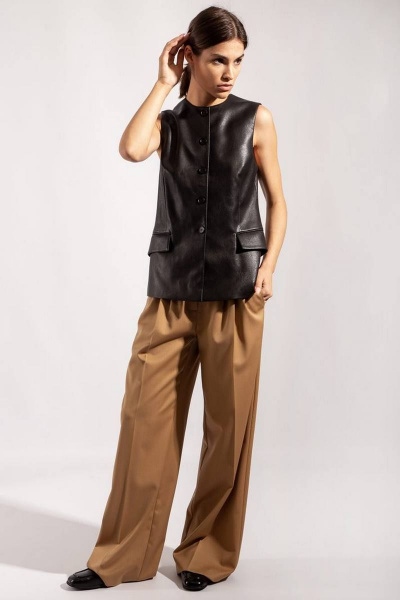 Прямые широкие брюки из тонкой шерстяной ткани PINA 40115 - фото 1