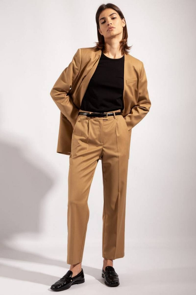 Деловые классические брюки до щиколотки из костюмной ткани PINA 40123 - фото 1